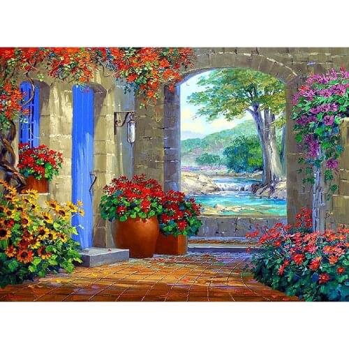 Painting By Numbers DIY City Landscape Room Wall Art Unframed Oil Paint For Adults Home Decoration 50x40cm