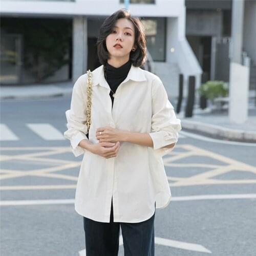 LMQ NEW Women Korean Version Of The Autumn Winter Simple Fashion Solid Color High Collar Base Fake Two Loose Long Sleeved Shirts