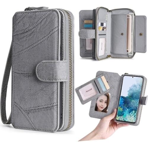 Zipper Wallet Pu Leather Multifunction Handbag Phone Case For Xiaomi 10 10pro 5g Redmi Note8 Note9 Note8pro Note9pro