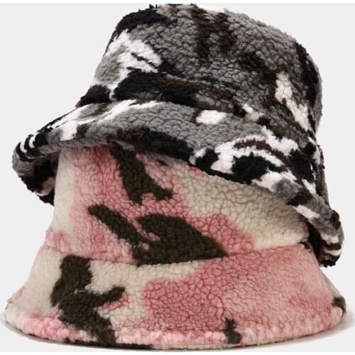 New Winter Camoufalge Bucket Hat Unisex Bob Caps Hip Hop Gorros Men women Fall Panama Cap Warm Sunscreen Fishing boonie Hat