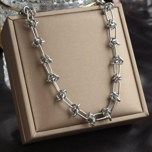 Cool Punk Hand Made tTe Titanium Steel Choker Necklace Collar Statement Hip Hop Big Chunky Thick Chain Fashion Jewelry