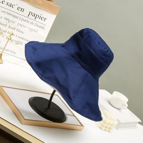 Fashion Bucket Hat Women Outdoor Sunscreen Cotton Fishing Hunting Cap Wide Brim Basin UV Protect Foldable Fisherman Panama Hat