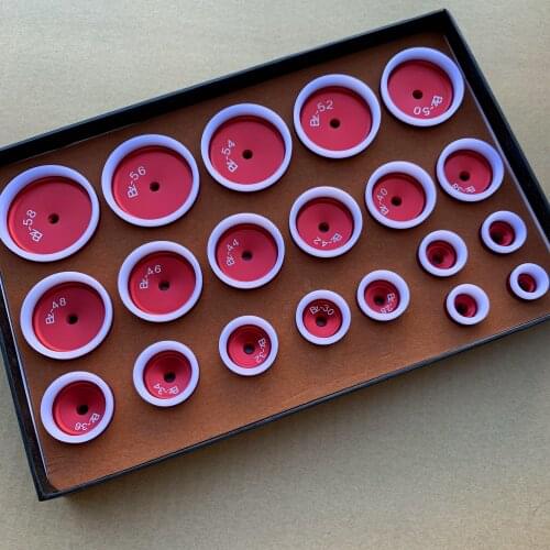 Free Shipping Profession Watch Tool 20 sizes with rubber cover metal aluminum mold for Installing high-end watch glass mold