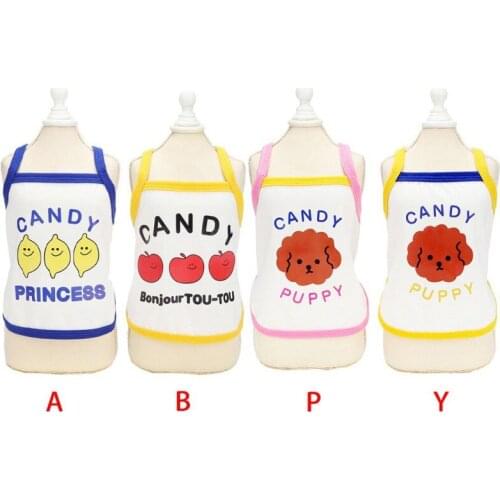 Dog Print Shirt Cartoon letter Print Dog T-Shirt Cloth For Small Dogs Puppy Cat Spring Summer Breathable Pets Costume