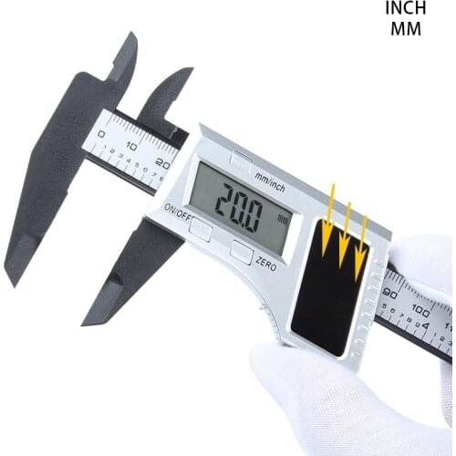 0-150mm Solar Vernier Caliper Plastic LCD Digital Caliper 6" Instrument Depth Measuring Tools Electronic Micrometer Ruler Gauge