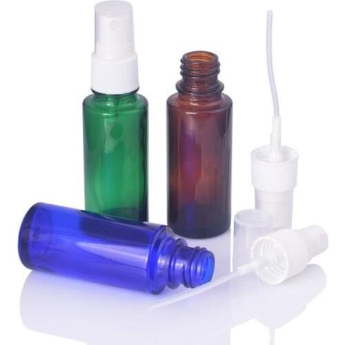 30ml Glass Spray Bottle Green Atomizer Refillable Bottles Vial With White Cap For Essential Oil Perfume Cosmetic