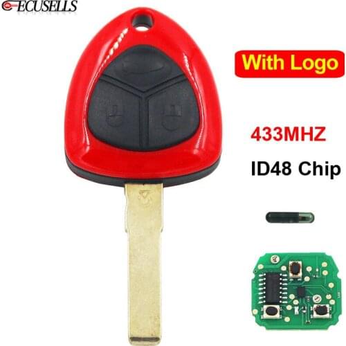 3 Button Remote Smart Car Key Complete Key 433MHZ ID48 Chip Uncut Blade for Ferrari 458 Italia California 599 GTB Fiorano FF