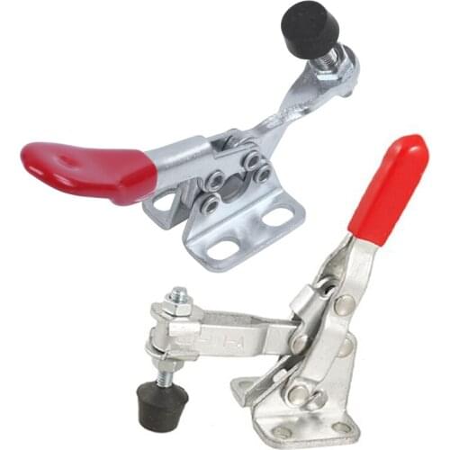 101A 50Kg 110 Lbs Holding Capacity Red Vertical Toggle Clamp with 1Pc 27Kg Anti-Slip U Shape Toggle Clamp