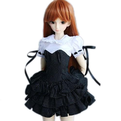 [wamami] 244# Black Stripe White Collar Dress/Suit 1/4 MSD DZ DOD BJD Doll Dollfie