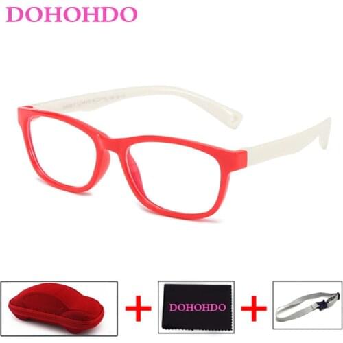 DOHOHDO Healthy Silicone Children Glasses Girls Boy Flexible Eyewear Frames Kids Glasses Frames Spectacle Frames Child Free Case