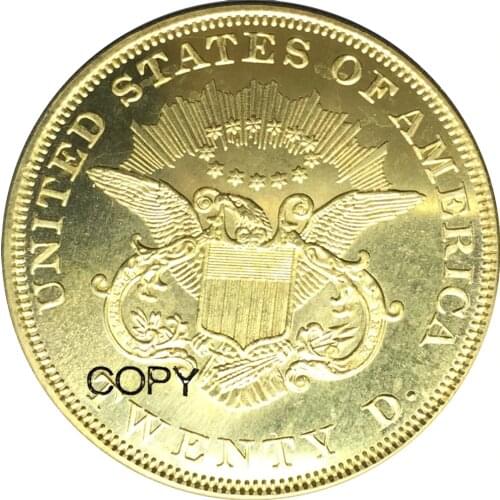 United States Liberty Head Gold coins 1849 Value Twenty Dollars Brass Metal Copy Coins