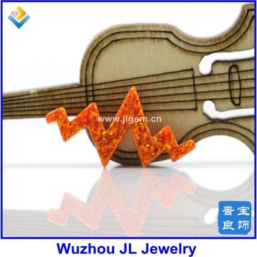 10pcs/lot) Custom Make Heartbeat Op31 23*12.7mm Synthetic Opal Stone Beads In Stock