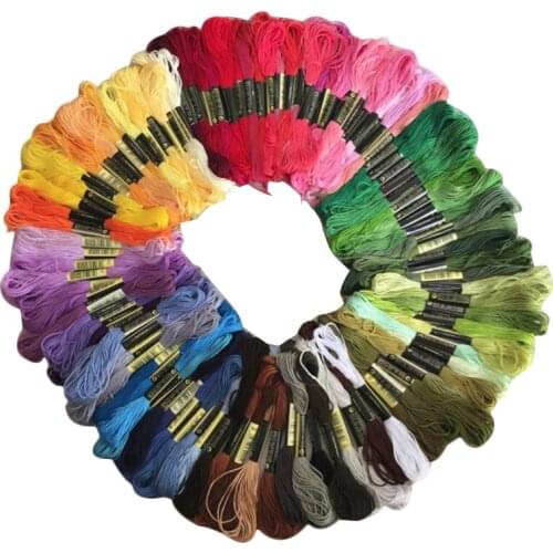 100pcs Mix Colors Cross Stitch Embroidery Thread DIY Sewing Tools Cotton Sewing Skeins Set