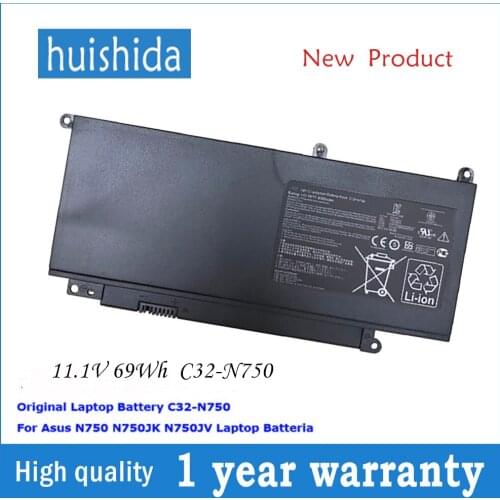 11,1 V 69wh c32-N750 New original laptop battery for Asus N750 N750JK N750JV C32-N750 series
