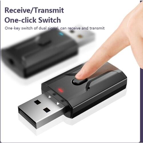 2 In1 Bluetooth 5.0 Audio Receiver Transmitter Wireless Adapter Mini 3.5mm AUX Stereo Bluetooth Transmitter For TV PC Headphones