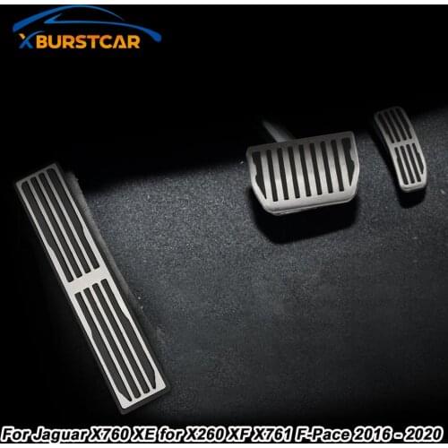 3pcs/set Car Pedals for Jaguar X760 XE for X260 XF X761 F-Pace 2016 - 2020 Auto Gas Brake Pedal Cover Rest Pedale Sticker