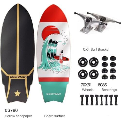 30'' Sport Surf Skate Board CX4 Truck 7-Tier Maple Deck Carving Land Surfskate Outdoor Pumping Complete Large Surf Skateboard