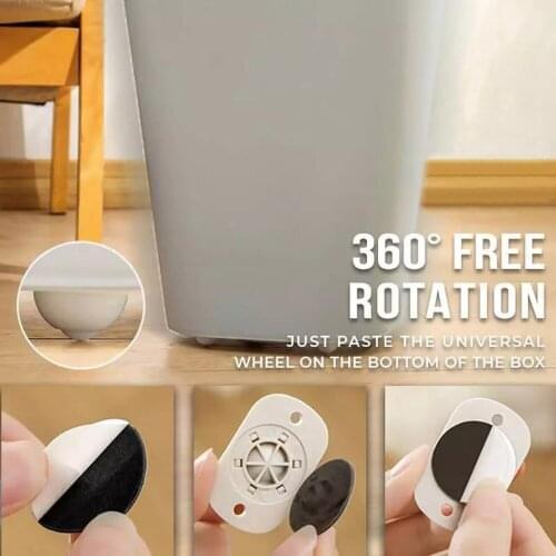 4pcs Paste Universal Pulley Adhesive Pulley Storage Box Pulley Can Self-adhesive Pulley No Noise No Scratches Furniture Casters
