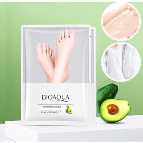 2Pairs=4pcs Avocado Niacinamide Moisturizing Foot Mask Protein Repairing Remove Calluses Smooth Tender Exfoliating Skin Care