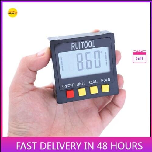 4 X 90 Degree Large Screen Angler Plastic Electronic Angle Ruler Four-sided Magnetic