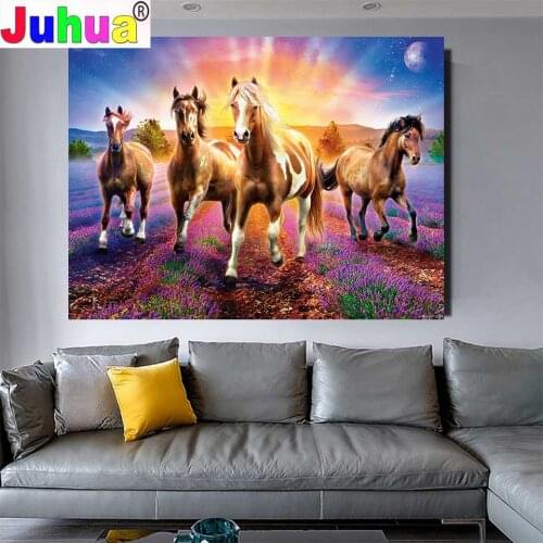 5d Diy Diamond Painting Horses Full square Cross stitch Diamond Embroidery Abstract Animal Unicorn Picture of rhinestones Decor