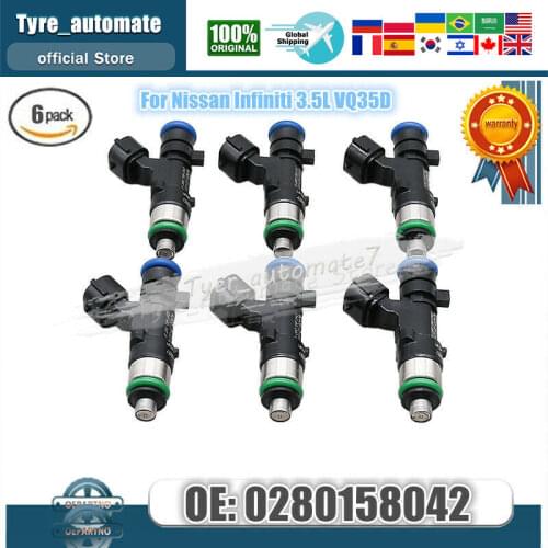 6x Bosch 0280158042 Flow Matched Fuel Injectors For Nissan Infiniti 3.5L VQ35D