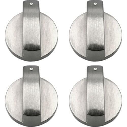 8 PCS Metal 6mm Universal Silver Gas Stove Control Knobs Adaptors Oven Switch Cooking Surface Control Locks Useful