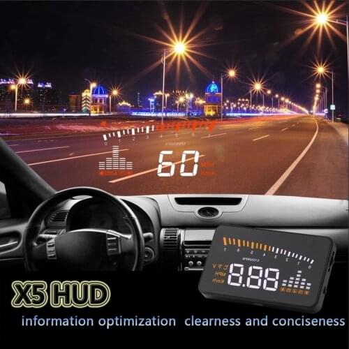 Car Head Up Display X500 Model - Reflecting Car Informations On the Windshield Driving Screen Projector / OBD Connector