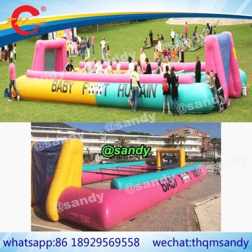 Free air ship to door,baby foot humain Inflatable Foosball Soccer field/inflatable sport game,inflatable table football court