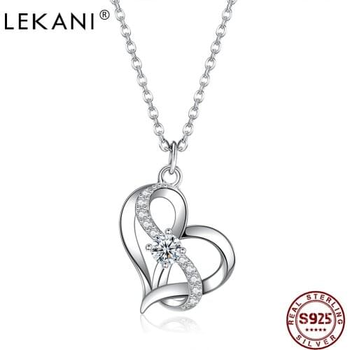 LEKANI Korean Style Necklace For Women 925 Sterling Silver Simple Irregularity Wave Pendent Necklaces Unipue Design Jewelry