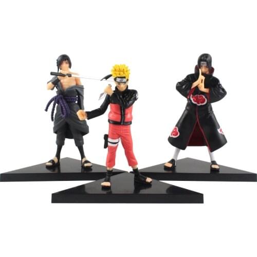 15-16cm Naruto Shippuden Anime Uchiha Itachi Sasuke with Sword Weapoon Cartoon PVC Action Figure Model Toys Kids Gift Brinquedos