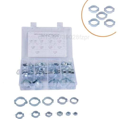 The Hot Pin 100 Is Only Equipped with 11 Specifications of Galvanized Double Ear Clamps, Fuel Pipe Hose Clamps / Liquid Pipe