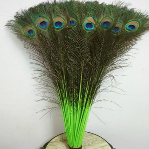 Good! Free shipping wholesale 500 pcs high-quality Naturally green peacock feathers, 70-80cm / 28-32 "DIY jewelry decoration