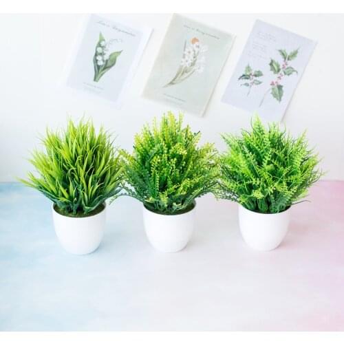 Artificial Plants Green Bonsai Small Tree Pot Plants Fake Flower Potted Ornaments for Home Decoration Craft Plant Decorative