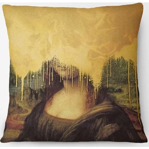 Altered Art Mona Lisa Cushion Covers Modern Portrait Printing Decorative Pillow Case 45X45cm For Bedroom Decoration
