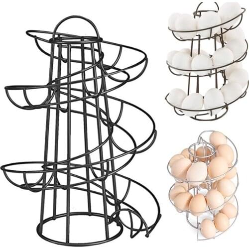 Kitchen Creative Egg Frame Spiral Egg Basket Iron Art Practical Fashion Style Multi-functional Storage Organizer
