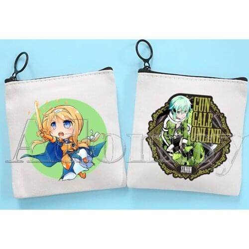 Sword Art Online Hand-painted Wallet Blank Canvas Pure White Cloth Bag Customized Hand-painted Small Coin Bag
