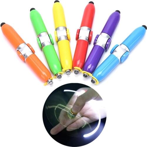 1Pc Multi-Function Fingertip Top Pen Gyro Pen Spinner Toy Ball Pointpen Led Light Relieve Stress
