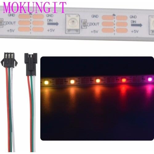 Mokungit 1M 9W 30LEDS SK6812 WS2812B LED 5050 RGB Colorful Pixel Strip Light IP20 Non Waterproof IP65 IP67 White/Black PCB DC5V