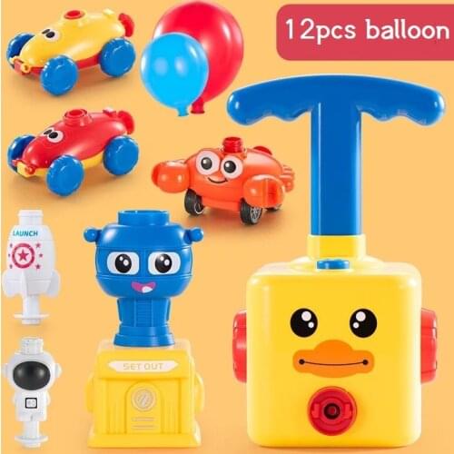 NEW Power Balloon Launch Tower Toy Puzzle Fun Education Inertia Air Power Balloon Car Science Experimen Toy for Children Gift