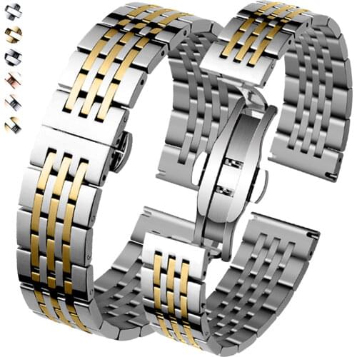 Luxury Stainless steel watch band 18mm 20mm 22mm 24mm for seiko brand watch strap 14mm 16mm sport loop for samsung watch 4 46mm