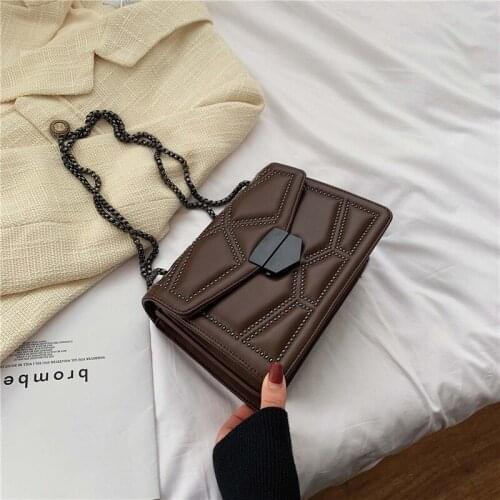 Womens Wild Luxury Handbags 2021 New Handbag Texture Fashion Classic Single Chain Shoulder Crossbody Leather Bag Female Simple