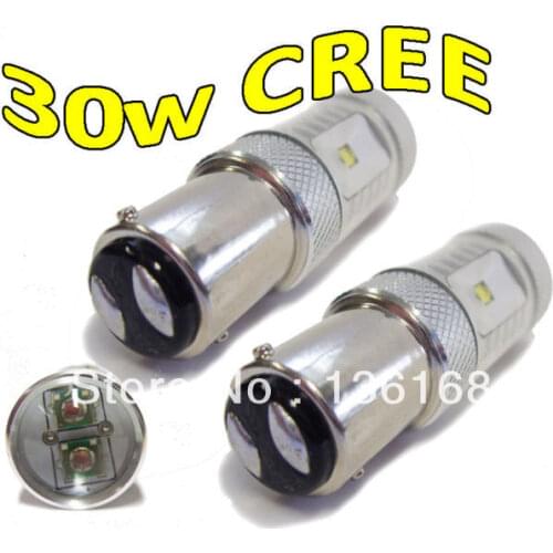 Ampoule LED 12/24 V CREE Chips Led 380 1156 Blanc 30W BAY15D En Paire