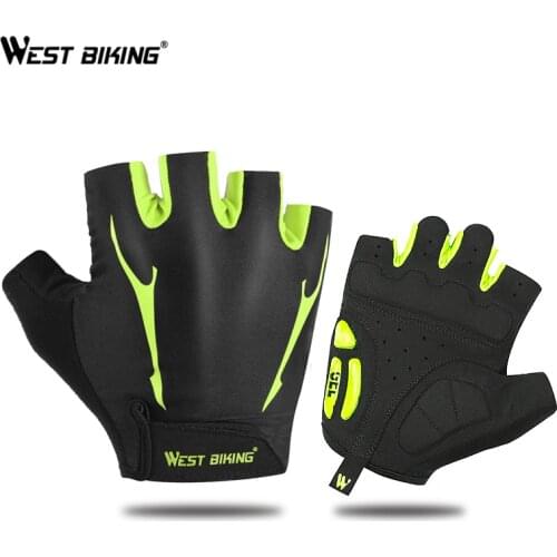 WEST BIKING Summer Cycling Gloves Men Women Fingerless Bicycle Sports Shockproof Bike Gloves GEL For Bicycle MTB Motorcycle