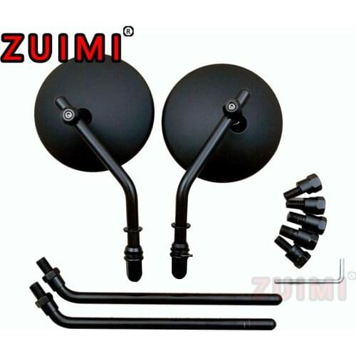 Motorcycle Rear View Mirror Black Retro Racer For Harley-Davidson 883 Tour 10mm Round Triumph Bonneville Café Racing Bike