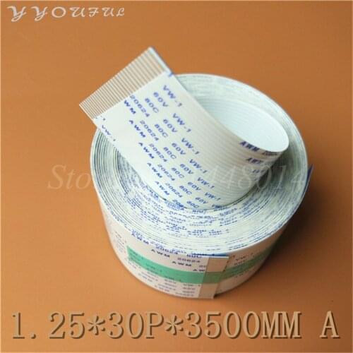 2pcs Eco solvent printer Mutoh spare parts Mutoh 1614 main board FFC Flat long data cable 30pins 3.5M long same side
