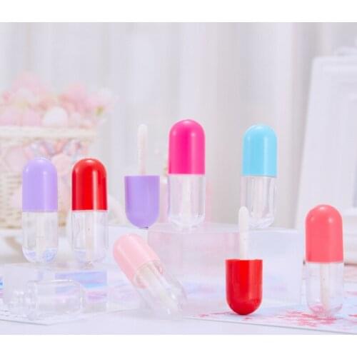 200pcs Capsule Small Lipstick Tube Transparent Lip Gloss Tube With Wands Diy Cosmetic Containers Small New Perfume Bottle