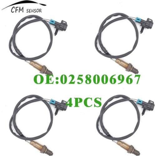 4pcs New 0258006967 New Brand 4 Wire Lambda Probe Oxygen Sensor For Buick GMC