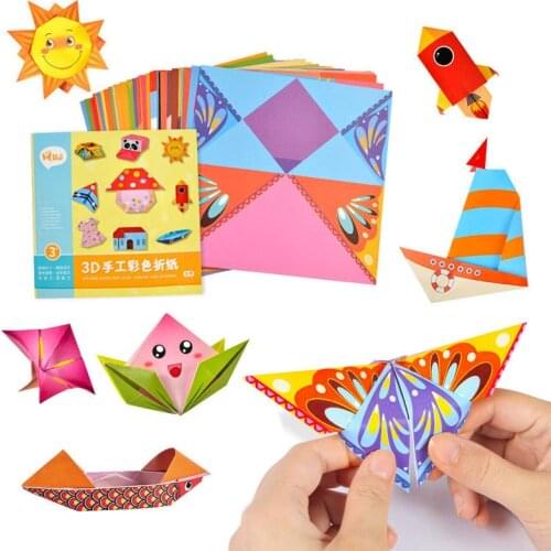 54Pages Montessori Toys DIY Kids Craft Toy 3D Cartoon Animal Origami Handcraft Paper Art Learning Educational Toys for Children