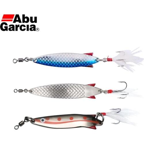 Abu Garcia Spoon Lure Silver Color Spoon Bait 7g 10g 12g 18g Fishing Lure For Bass Salmon Trout Pike Freshwater Saltwater Lurr